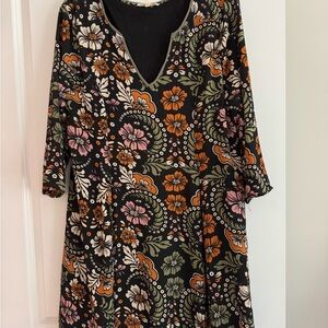 Entro Women’s Black Dress with Floral Accents Size L